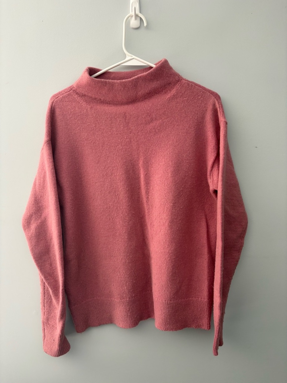 Ann Taylor Rose Pink Mock Neck Sweater
